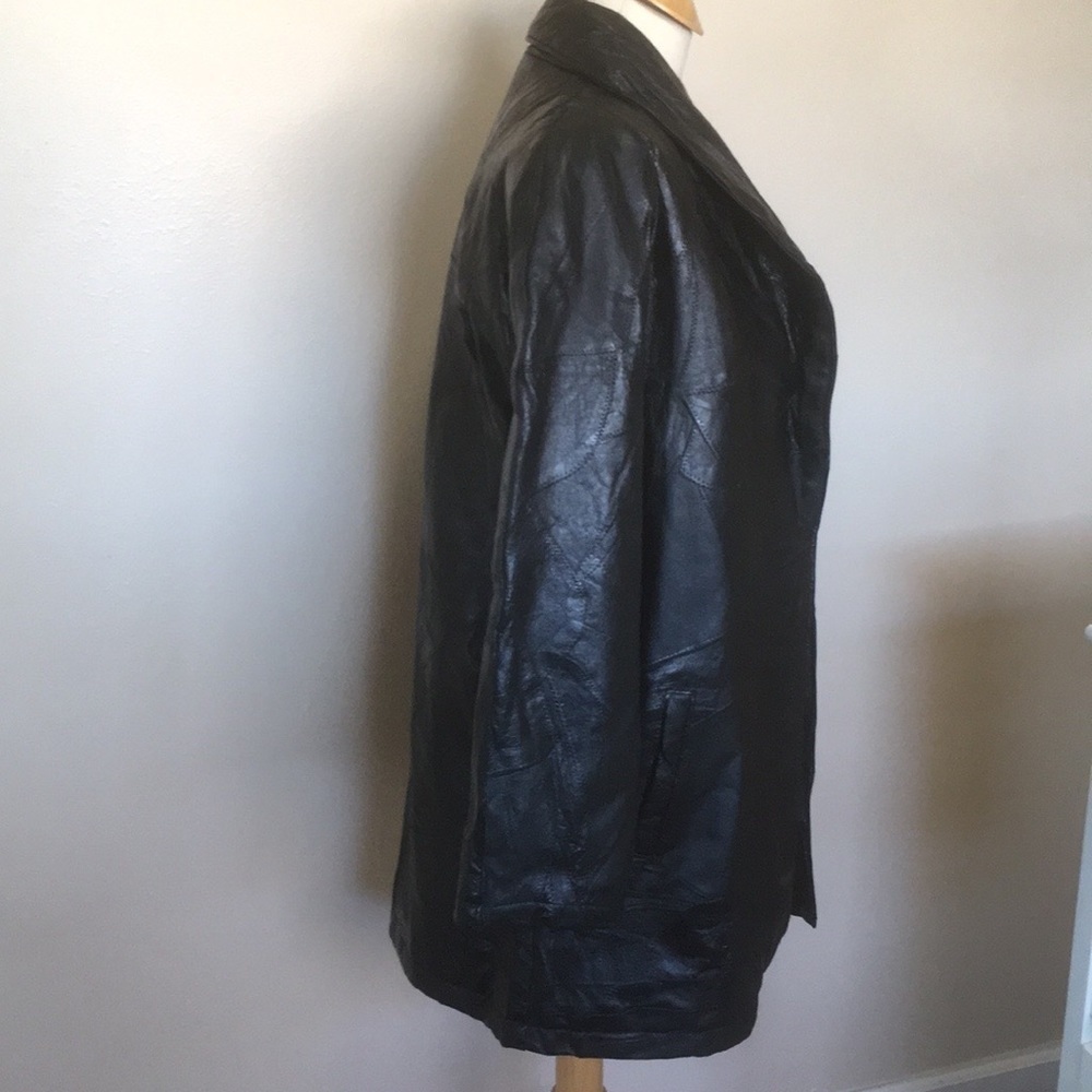 Leather Jacket Woman’s Patchwork Soft Vintage Des… - image 3